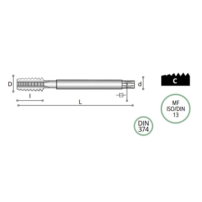 Vendita online Maschi a macchina passo fine HSS+5%Co fori ciechi art.MF530